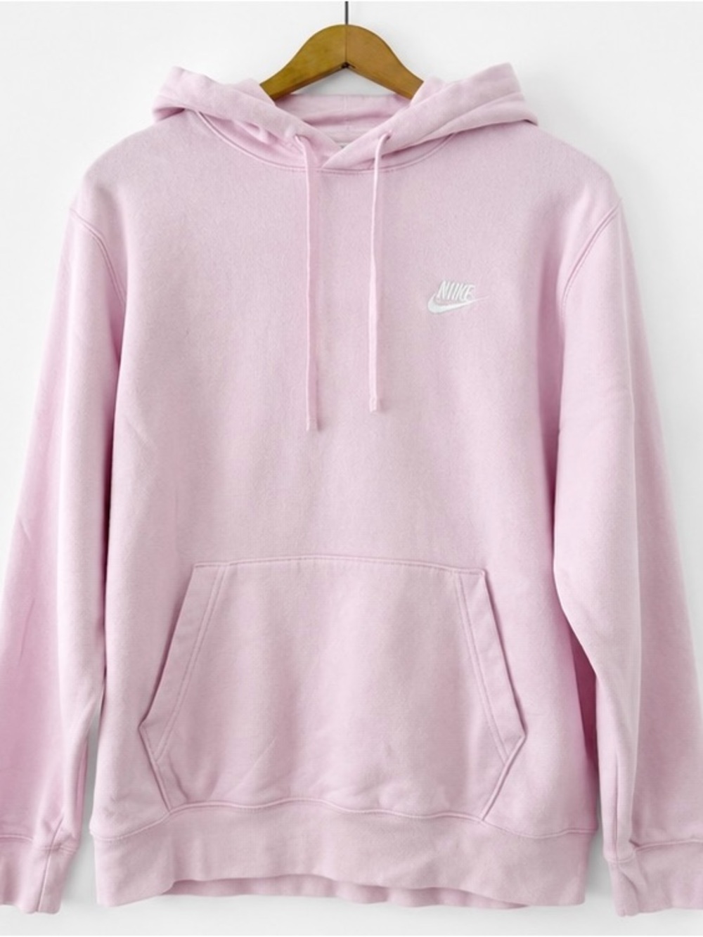 Nike Pink Embroidered Swoosh Pullover Hoodie Size Medium